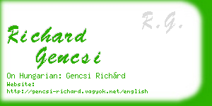 richard gencsi business card
