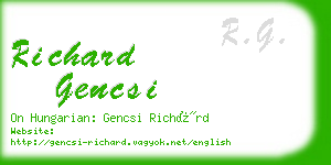 richard gencsi business card